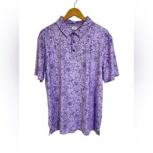 Yatta Golf Dahlia Drive Floral Polo Shirt Purple Performance NWT Large